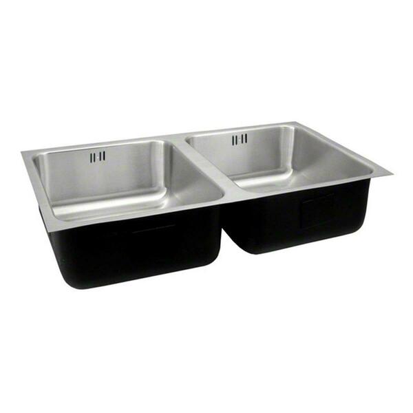Just 18 Gauge T-316 Double Bowl Undermount Commercial Grade Outdoor Sink With Integra Flow UDXF-1632-A-R